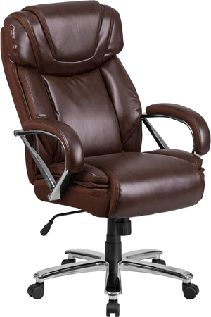 500lbs Rated Burgundy Leather Executive Swivel Chair